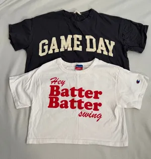 Game Day/Batter Batter‎ Cropped Tees size small thumbnail 1