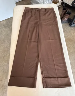 Women's LOFT Brown Cuffed Dress Pants thumbnail 1
