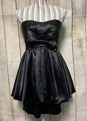 Black Bow Tie Mini Dress Size M thumbnail 1
