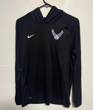 Nike Black Long Sleeve Sweatshirt with Air Force Logo thumbnail 1