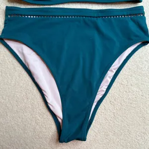 Shade & Shore Blue Bikini Set with Textured Fabric thumbnail 7