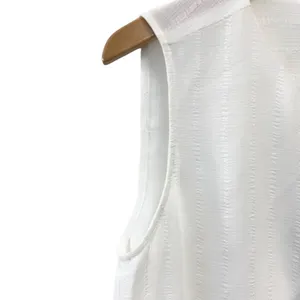 TOMMY HILFIGER White Sleeveless Ruffle Front Top M Lined Blouse thumbnail 10