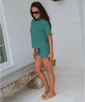 These Three Boutique Set Two-Piece Striped green  thumbnail 2