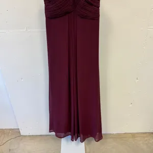 LEVKOFF Burgundy‎ Chiffon Halter Pleated Bodice Maxi Formal Dress Size 8 Prom thumbnail 4