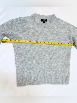 Quince Baby Alpaca Wool Diamond Stitch Crew Sweater – Light Grey – M thumbnail 7