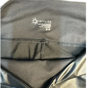 Offline Aerie The Hugger High-Waisted Faux Leather Crackle Leggings Medium NWT thumbnail 4