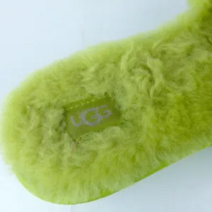 UGG Cozette Slides Womens 8 Electric Lime Sheepskin Fur Slip On Sandals Y2K thumbnail 9