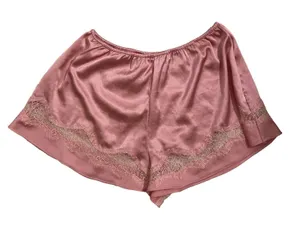 Victoria's Secret Satin Tap Shorts Light Pink Lace Trim Sleep Pajama Bottoms XS thumbnail 1
