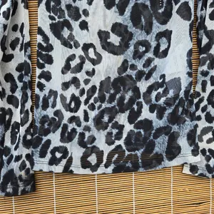 Reformation Leopard Black White Long Sleeve Mesh Top XS thumbnail 4