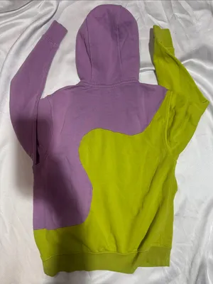 Nike Two-Tone Purple and Lime Green Crewneck Hoodie thumbnail 3