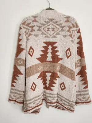 Altar'd State Cream and Brown Western Aztec Cardigan Sweater Size Medium thumbnail 4
