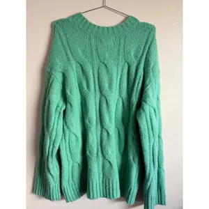American Eagle‎ Outfitters Cable Knit Sweater Green Oversized Relaxed Fit Size M thumbnail 2