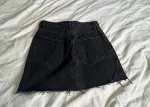 Quinn black denim distressed mini Jean skirt 28 thumbnail 8