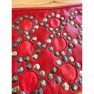 Rustic Red‎ Leather Studded Zip Around Continental Wallet Large Boho Festival thumbnail 10