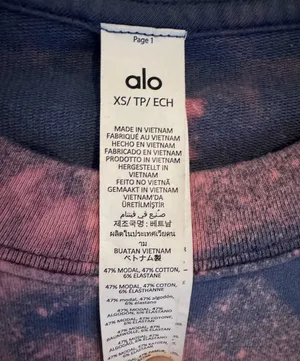 Alo Yoga Cropped Sweatshirt Size XS with CUSTOM Bleach Tie Dye Pullover thumbnail 5