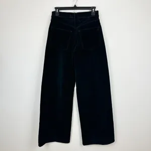 Madewell Superwide Leg Pants Corduroy Black High Rise Stretch Cotton US 25 NWT thumbnail 14