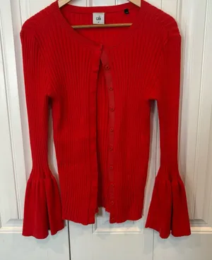 Cabi Red/Orange‎ Cardigan Size Medium thumbnail 1