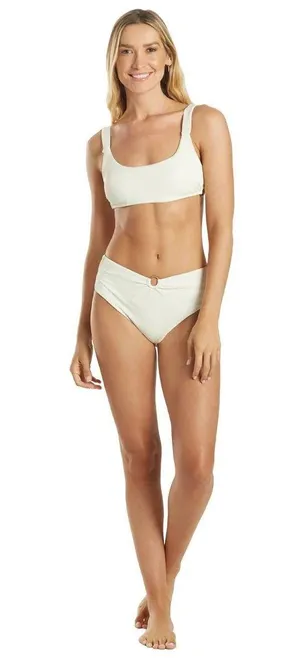 Quint Soul NWT Malibu High Rise Ivory/White Ribbed Bikini Set - S/M thumbnail 1