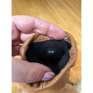 Timberland Brown Leather Mittens Size S/M thumbnail 3