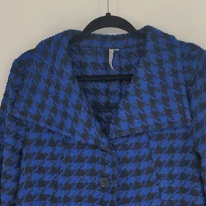Lulu B Women's Blue Black Houndstooth Jacket Size Small Long Sleeve Button Front thumbnail 4