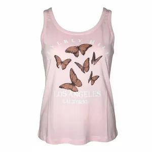 Grayson Threads Pink Butterfly Graphic Los Angeles Tank Top Women's, Size M, NWT thumbnail 2