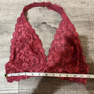 FREE PEOPLE Intimately Galloon Lace Halter Bra in Rose thumbnail 7