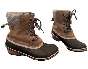 Sorel Slimpack ll Lace Boot Sz 7.5 Leather Winter Duck Boot Lace Up thumbnail 3