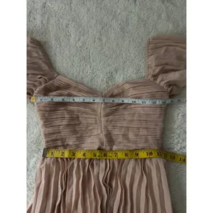 Lulus Notorious Charm Blush Pleated Flutter Sleeve Maxi Dress Size XS Formal thumbnail 8