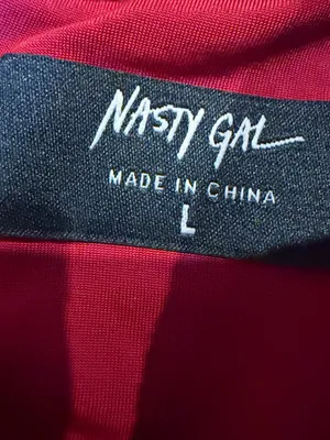 Nasty Gal Shimmering Red Faux-Leather Scoop Mini Dress thumbnail 6
