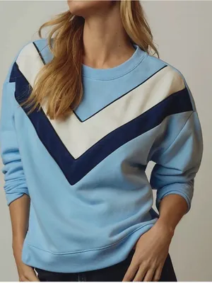 Anthropologie Maeve Pale Blue Crewneck Sweatshirt thumbnail 1