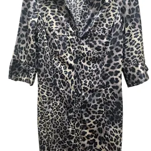 Zara Basic Leopard Print Button Front Dress Animal Print Black Women’s Medium thumbnail 3