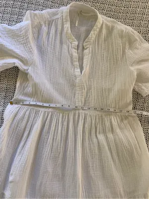 Anthropologie White Kallie Flowy Maxi Tiered Dress Medium Relaxed Summer Boho thumbnail 6
