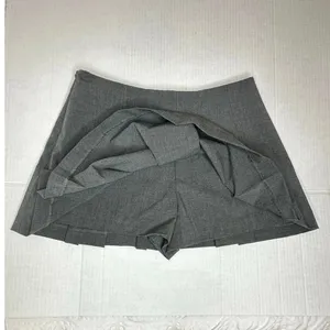 Zara box pleated mini skort skirt shorts gray size Small thumbnail 6