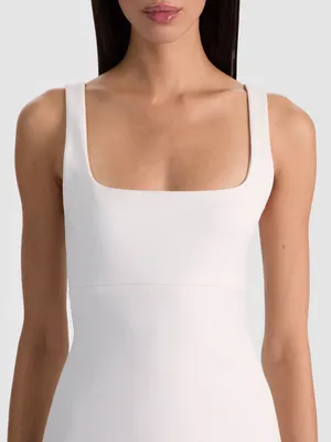 Alice + Olivia Mikaela Off White Square Neck Scuba Mini Dress NWT Size 8 thumbnail 6