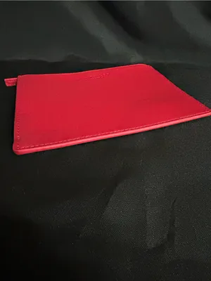 Ann Taylor Red Leather Zip Travel Cosmetic Money Pouch NWT thumbnail 7