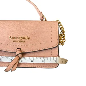 Kate Spade New York Knott‎ Pebbled Leather Flap Crossbody Bag Pink Chain Detail thumbnail 7