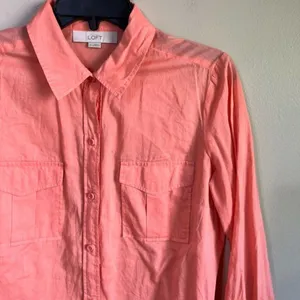 Loft small long sleeve‎ peach blouse thumbnail 2