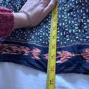 Zara Basic Moroccan Printed Blue/ orange pattern Tunic Dress Size Small thumbnail 8