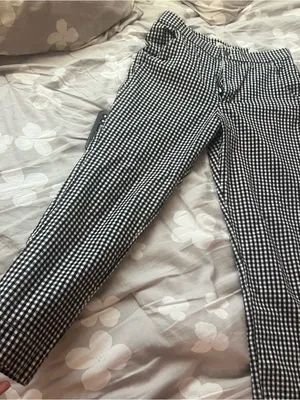 Women's Black & White Gingham Slim Jeans thumbnail 4
