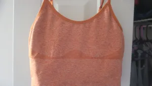 PINK Victoria's Secret active seamless lightly lined sports bra in orange-brown size large. thumbnail 2