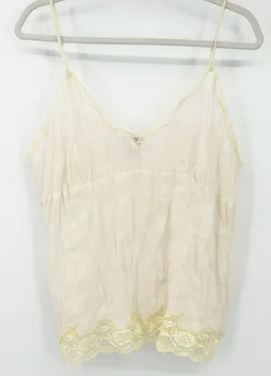 Allison Taylor Womens VTG Vintage Y2K Coquette Lace Trim‎ Cami Top Size XL Cream thumbnail 1