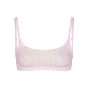 NEW SKIMS‎ PINK FLORAL SCOOP NECK BRALETTE Size L thumbnail 11