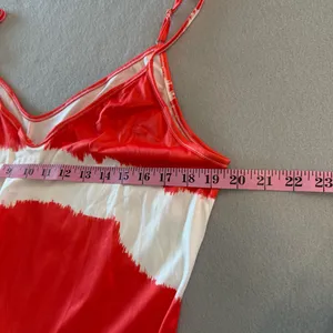 Women's Maxi Orange and White Thin Strap Sundress Size 2XL #260554 thumbnail 3