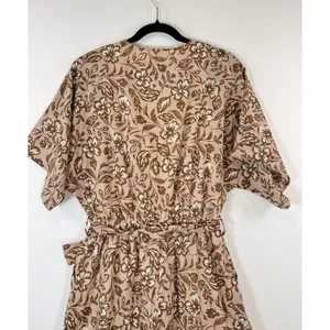 NWT Baltic Born Romper Brown Connor Taupe Floral V Neck Short Sleeve Boho Medium thumbnail 11