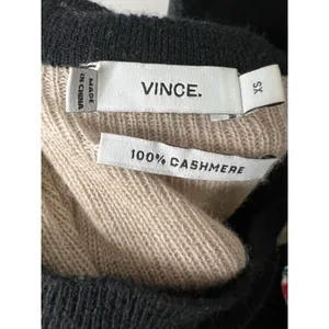 Vince Cashmere Sweater Women's XS COLORBLOCK black/beige Turtleneck Long‎ Sleeve thumbnail 3