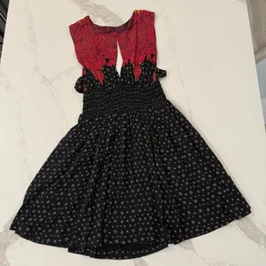 Free People Walking Through My Dreams Mini Dress Women’s Medium Black/Red Floral thumbnail 4