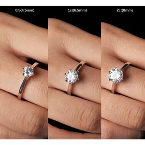 Boutique 1Ct Solitaire Platinum 925 Simulated Diamond Engagement Wedding Ring, Size 8‎ thumbnail 10