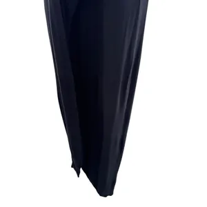 Sleeveless Black Midi Dress Small Minimalist Scoop‎ Neck Slit Front Stretch thumbnail 3