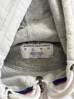 Champion White Zip-Up Hoodie thumbnail 3