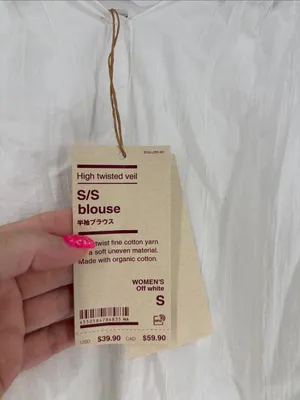 Boho off white high twisted veil shirt small new thumbnail 2